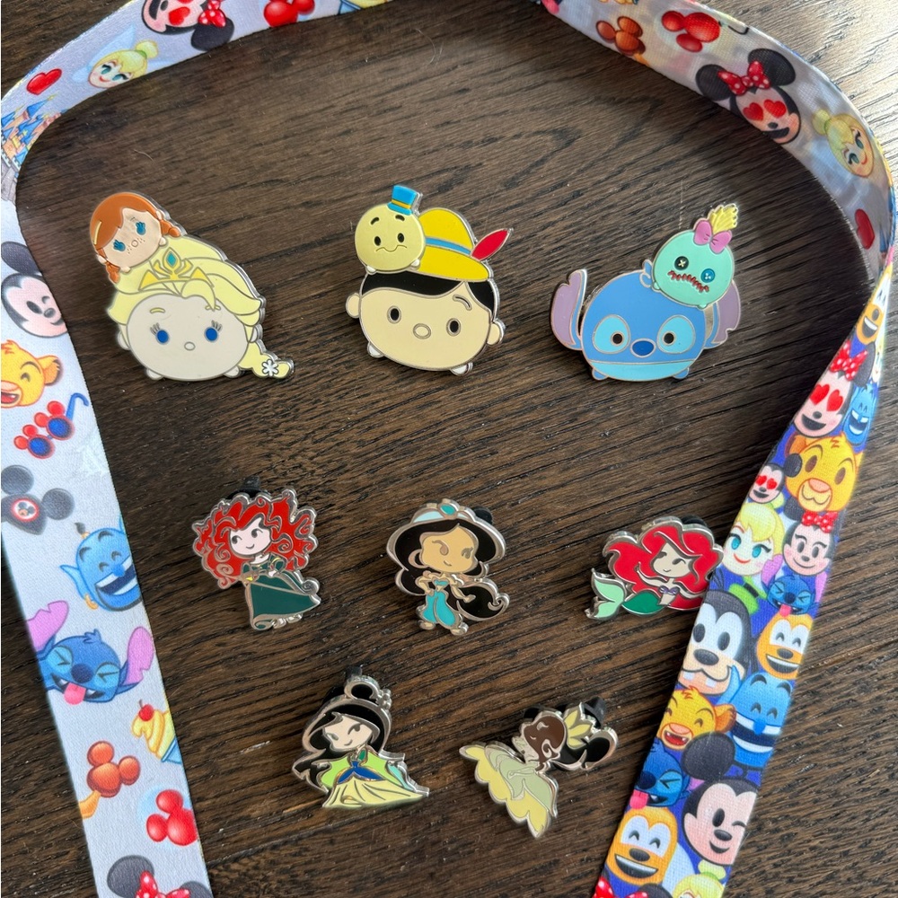 Disney Princess Official Pin Collection with Lanyard